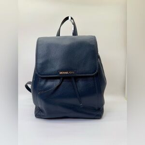 Michael Kors Pebbled Leather Backpack – Navy Blue‎